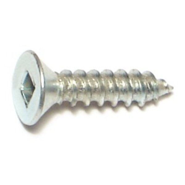 Midwest Fastener Sheet Metal Screw, #6 x 5/8 in, Zinc Plated Steel Flat Head Square Drive, 100 PK 08603